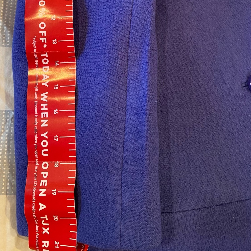 Women's Kate Spade Pea Coat Royal Blue Knee Length Dress Coat Size XL - Picture 10 of 12